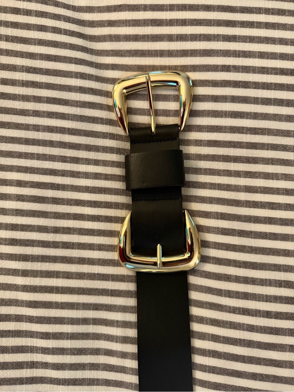 Express  Black Women’s Belt with Polished Gold Buckle